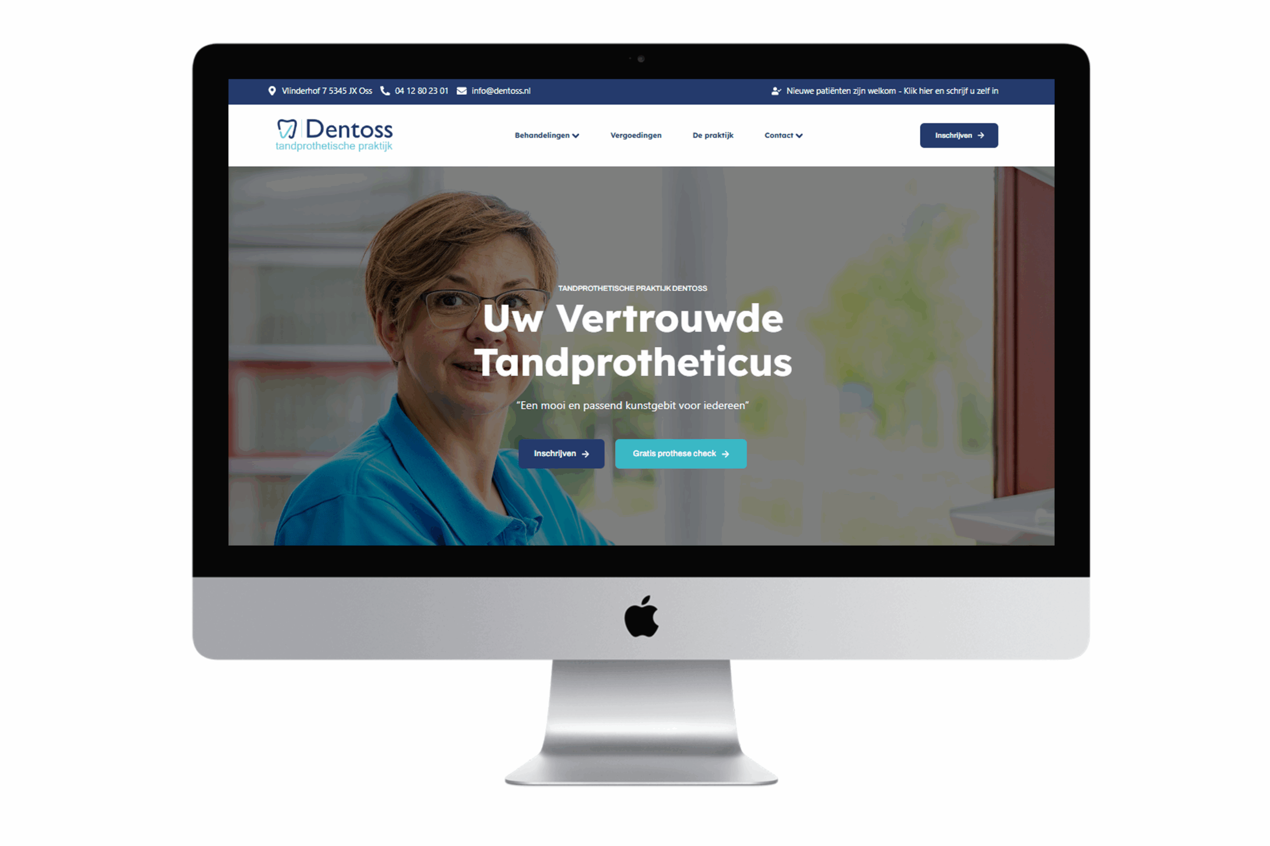 IR MEDIA website voor Tandprotheticus Dentoss